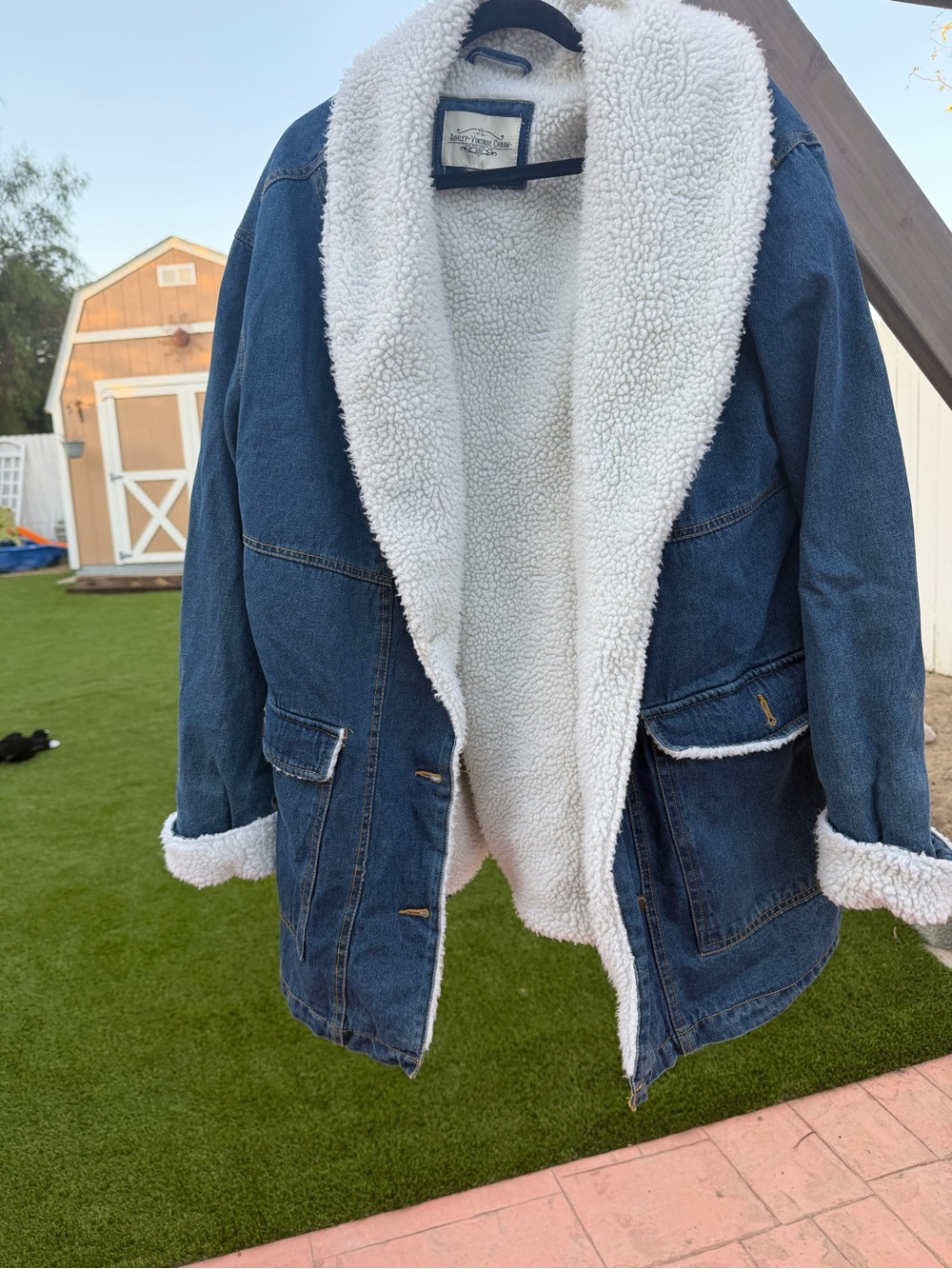 Cozy Sherpa-Lined Denim Jacket in Blue